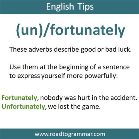 Fortunately Unfortunately Examples