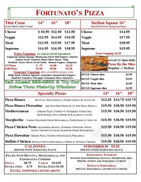 fortunato's pizza northeast shopping center