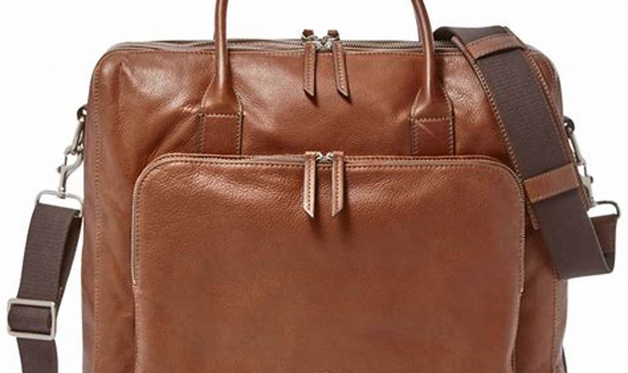 fossil leather travel bag