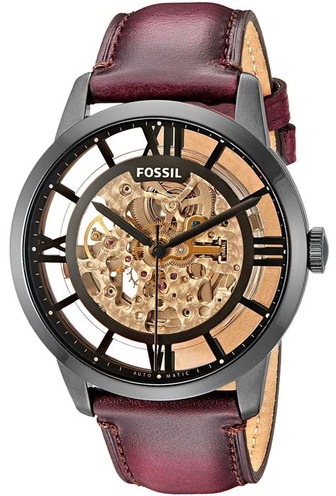 fossil townsman automatic brown leather watch