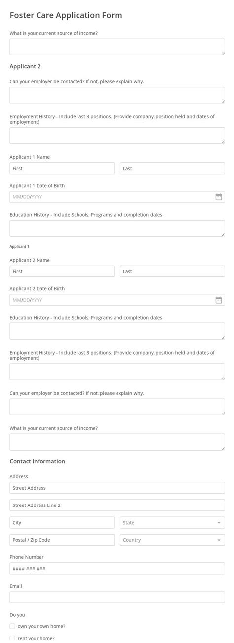 foster care form