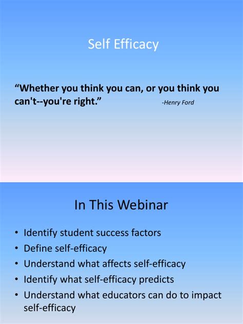 Fostering Self-Efficacy and Knowledge