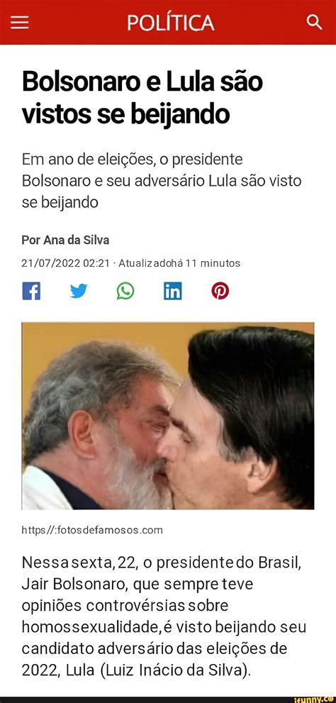 foto do lula beijando o bolsonaro