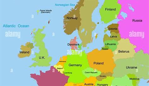 Mapa de continente europeo Fotografía de stock - Alamy
