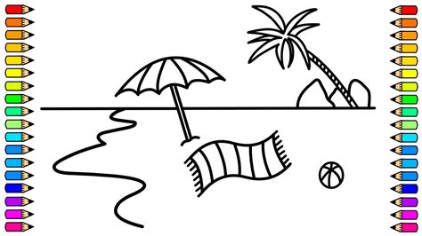 Printable Beach Coloring Pages Kids Learning Activity Summer