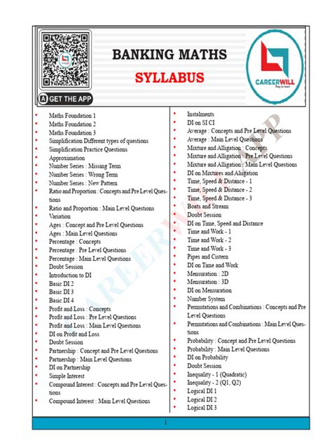 foundation in science mathematics syllabus pdf