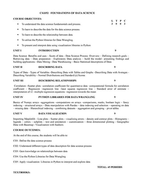 foundation in science syllabus