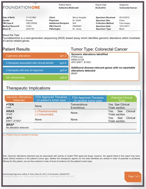 Foundation Medicine Example Report