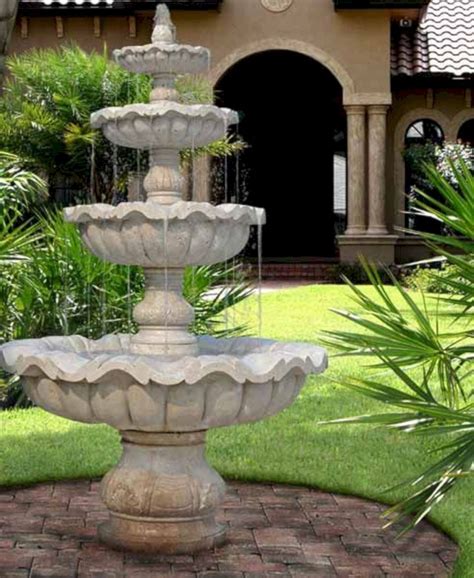 10+ Impressive Front Yard Landscaping Ideas With Fountain Design