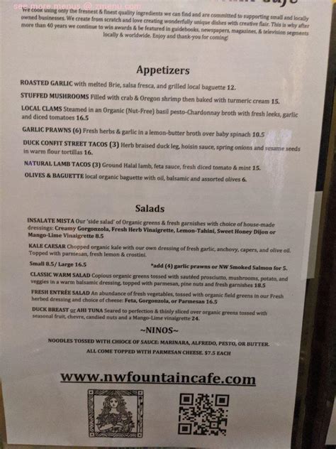 fountain cafe port townsend menu