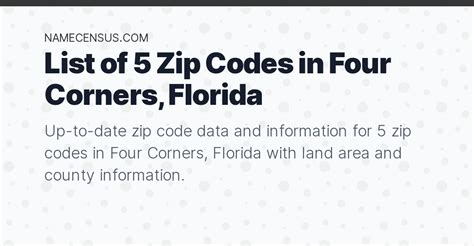 four corners zip code