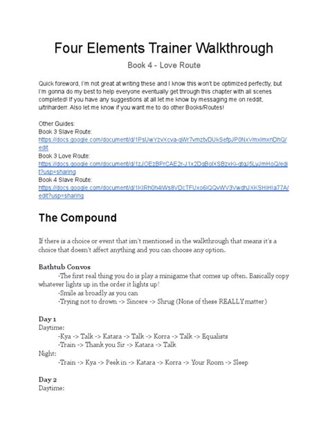 Four Elements Trainer Book 4 Air Walkthrough