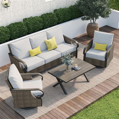 Mainstays Wentworth 4Piece Metal Patio Furniture Conversation Set