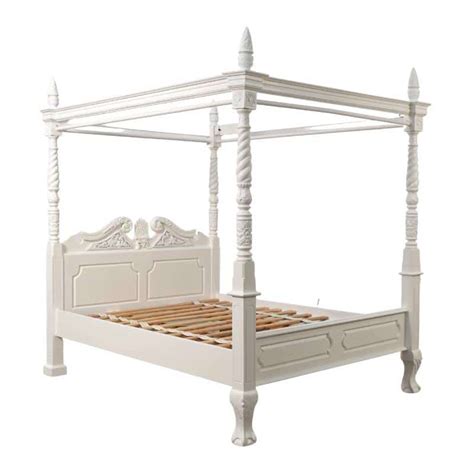 Four Poster Bed Queen White