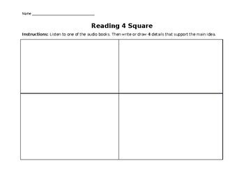 Four Square Worksheet For Math