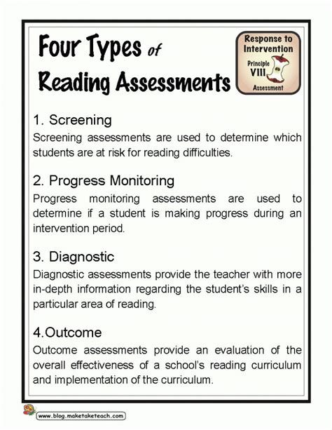 Four Types Of Reading Assessments