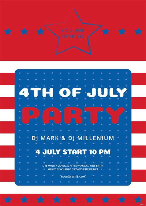 Fourth of July Flyer Templates Free Holiday flyer template, Flyer