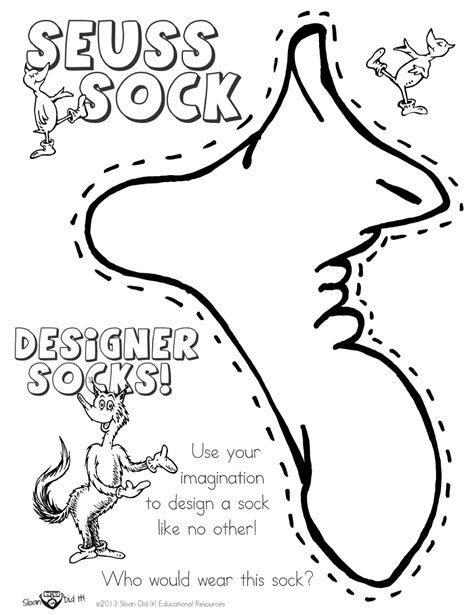 Dr Seuss Fox in Socks Coloring Pages Designer Socks Free Printable