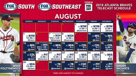 fox sports tv schedule