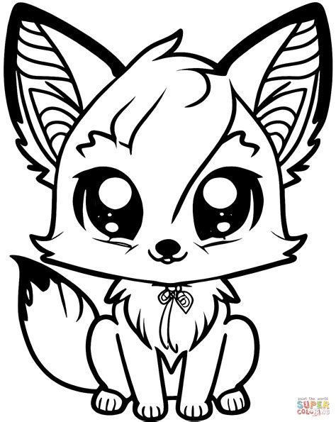fox.coloring page printable template