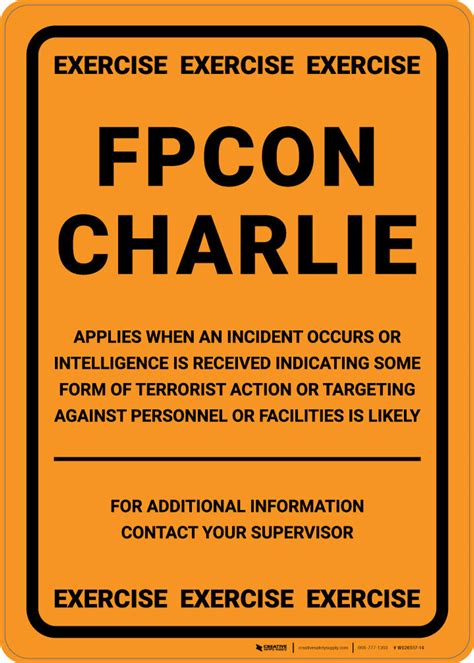 fpcon charlie exercise sign
