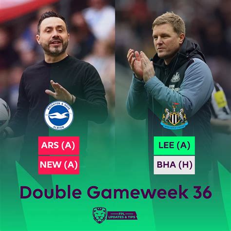 fpl upcoming double gameweeks