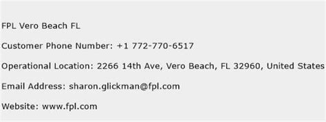 fpl vero beach fl phone number