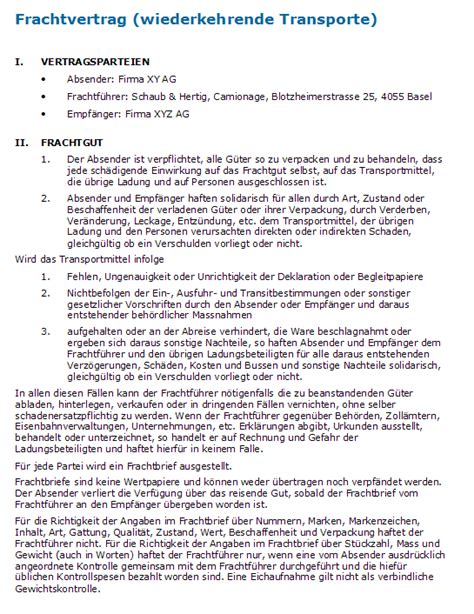 Frachtvertrag • Definition Gabler Banklexikon