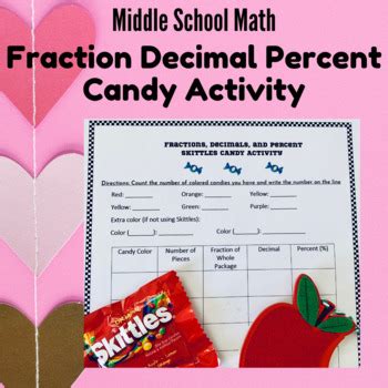Fraction Decimal Percent Worksheet Candy Math