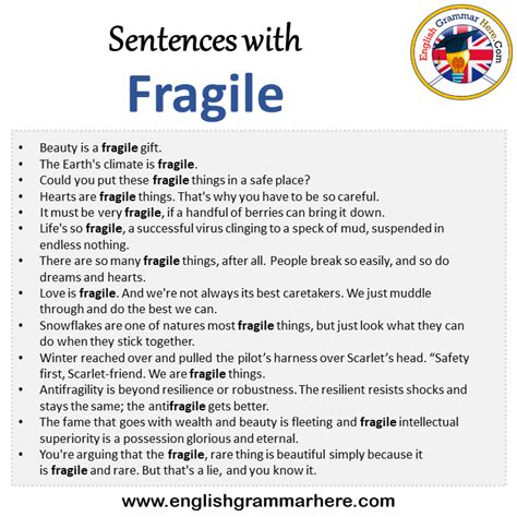 fragile sentence in english