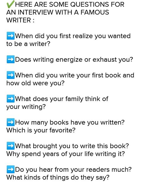 Frame 8 To 10 Questions To Interview A Well Known Writer