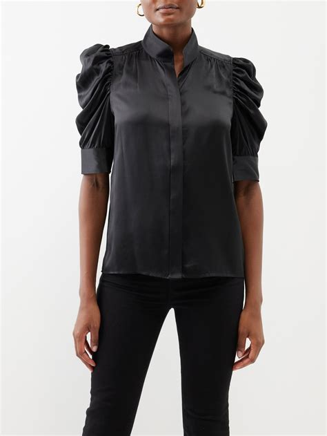 Frame Black Silk Blouse