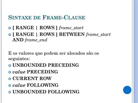 Frame Clause Example