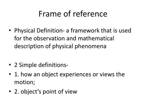 Frame Reference Definition
