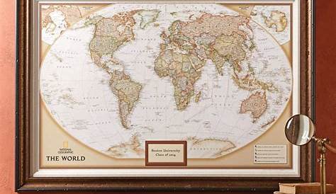 Map of the World Wall Print Panoramic Canvas Wall Art Print Framed XXL