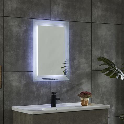 framed backlit mirrors for bathrooms
