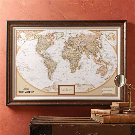 Framed World Map Decor