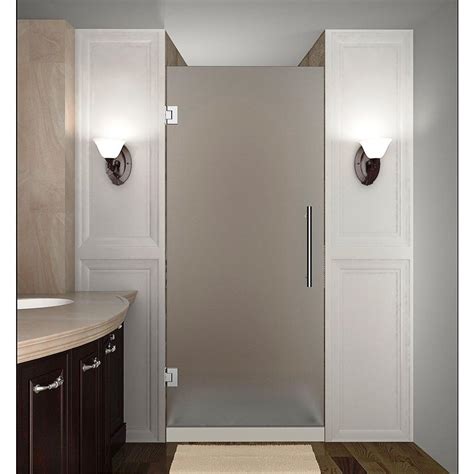 Aston Cascadia 36 in. x 72 in. Completely Frameless Hinged Shower Door with Frosted Glass in