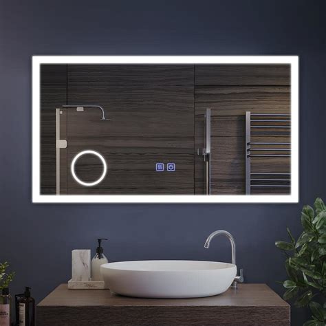 Frameless Rectangular Led Light Bathroom Vanity Mirror