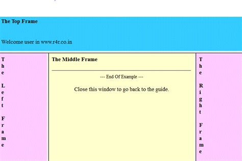 Frames Example Code