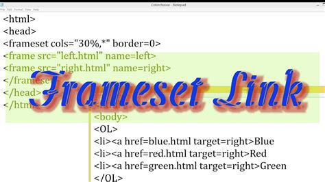 Frameset Link In Html