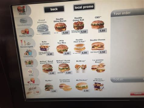france mcdonald's menu prices