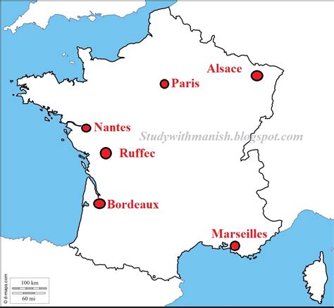 france outline map for class 9