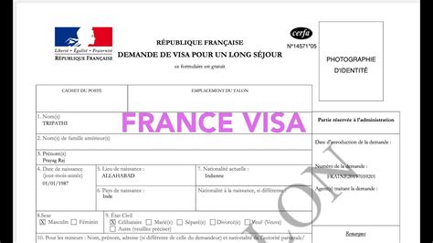france visa application filling