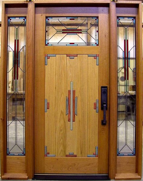 70 frank lloyd did it wright Craftsman front doors, Glass panel door