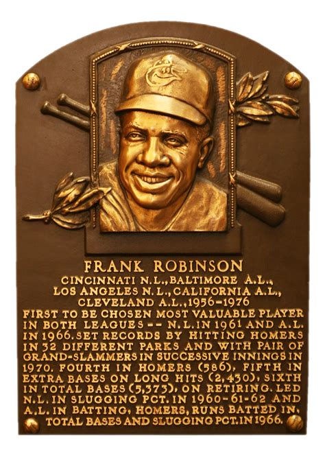 frank robinson hall of fame plaque