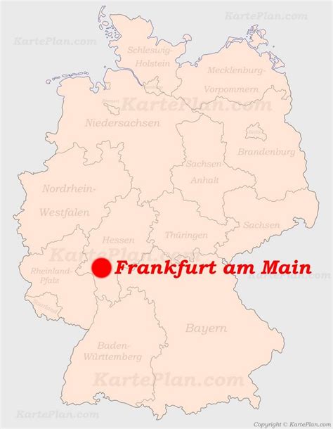 frankfurt auf der deutschlandkarte