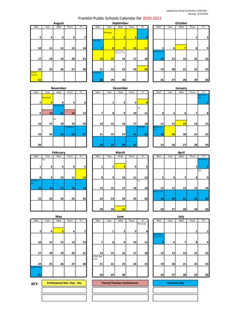 Franklin Public Schools Ma Calendar