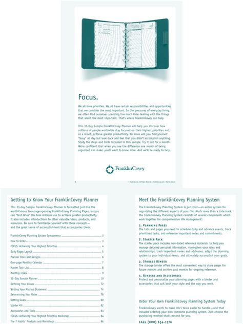 Franklin Covey Sample Planner Pdf