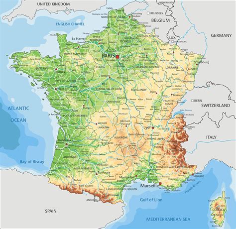 Frankrike Kart Kart over Frankrike og europa Frankrike og europa